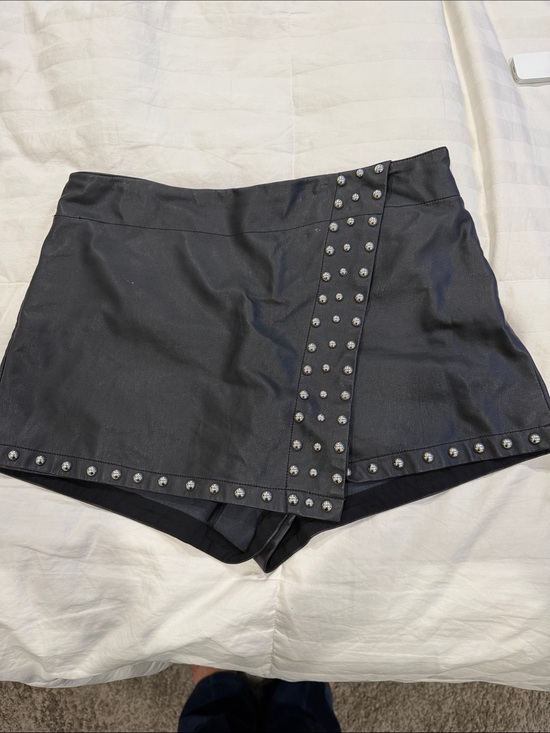 Free People Pants - Free People Black Stud-Trim Skort Shorts